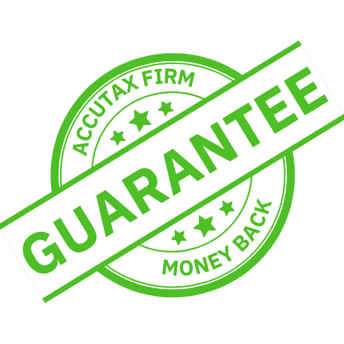AccuTax Firm risk-free guarantee badge